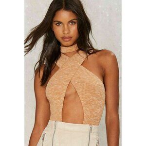 Nasty Gal Lavish Alice Womens Cross the Floor Cutout Bodysuit